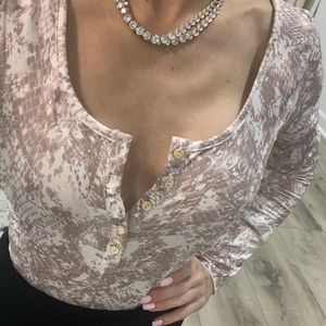 Peach Love Neural Animal Print Body Suit